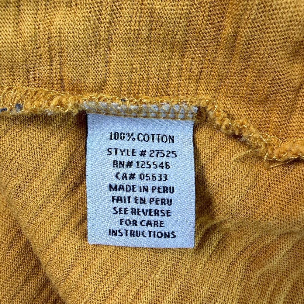 Habitat Womens Cotton Slub Knit Top Sz M Mustard Yellow Boho Lagenlook Casual - Picture 7 of 8